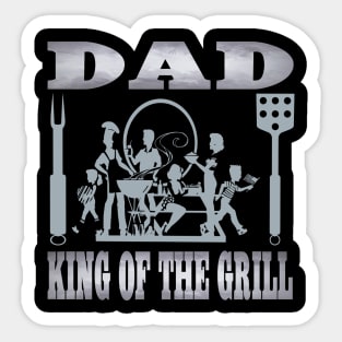 Dad King of the Grill Fun Fathers Grandfathers Stepfathers Gifts Sticker